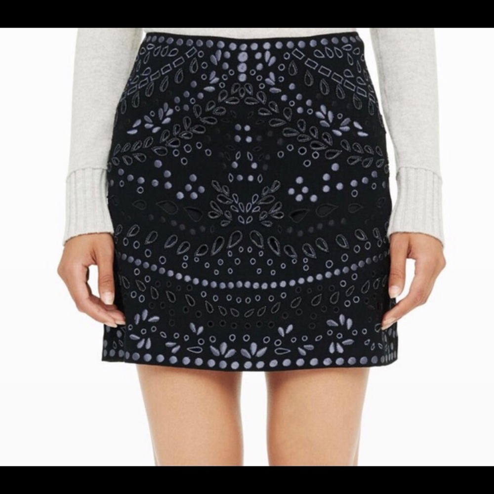 Club Monaco Jory Beaded Embroidered Mini Skirt